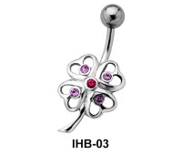 Stone Set Flower Belly Piercing IHB-03