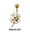 Stone Set Flower Belly Piercing IHB-03