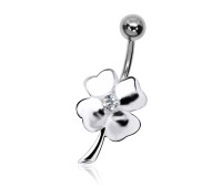 Stone Studded Flower Design Belly Piercing IHB-04