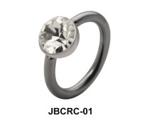 Colorless Stone Set Belly Closure Ring JBCRC-01