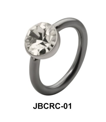 Colorless Stone Set Belly Closure Ring JBCRC-01