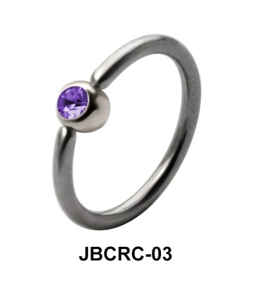 Purple Stone Belly Closure Rings JBCRC-03