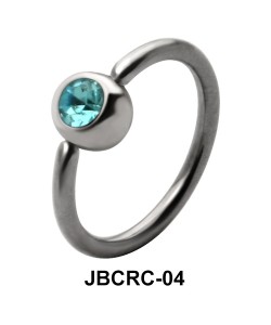 Blue Stone Belly Closure Ring JBCRC-04