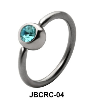 Blue Stone Belly Closure Ring JBCRC-04
