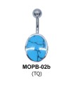 Oval Black Enamel belly Piercing MOPB-02b