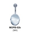 Oval Black Enamel belly Piercing MOPB-02b