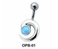 Stone Set Comma Belly Piercing OPB-01