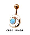 Stone Set Comma Belly Piercing OPB-01