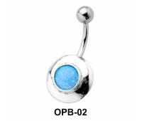 Black Enamel Oval Belly Piercing OPB-02