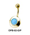 Black Enamel Oval Belly Piercing OPB-02