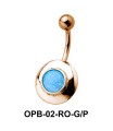 Black Enamel Oval Belly Piercing OPB-02