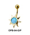 Stone Encrusted Sunrays Belly Piercing OPB-04