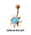 Stone Encrusted Sunrays Belly Piercing OPB-04