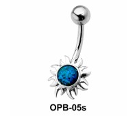 Stone Encrusted Flower Belly Piercing OPB-05s