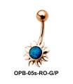 Stone Encrusted Flower Belly Piercing OPB-05s