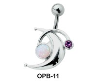 Interesting Design Stone Set Belly Piercing OPB-11