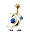 Interesting Design Stone Set Belly Piercing OPB-11