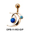 Interesting Design Stone Set Belly Piercing OPB-11