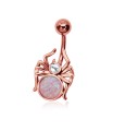 Stone Set Spider Belly Piercing OPB-23