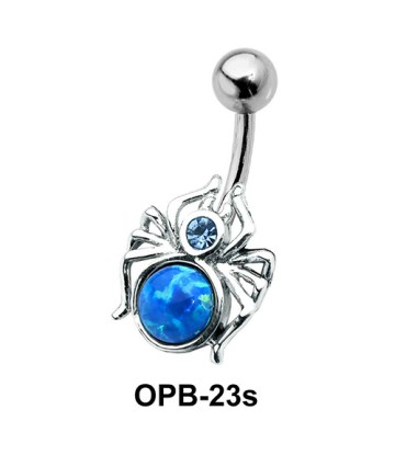 Stone Set Spider Belly Piercing OPB-23s