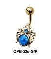 Stone Set Spider Belly Piercing OPB-23s