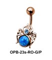 Stone Set Spider Belly Piercing OPB-23s