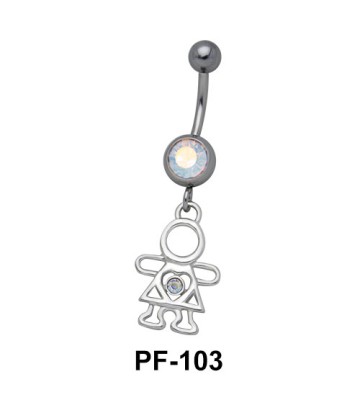 Stone Set Doll Belly Rings PF-103