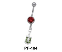 Guitar Set in Stones Belly Rings PF-104