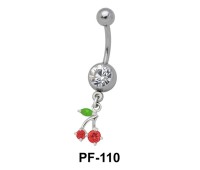 Cherry with Leaves Belly Piercing PF-110