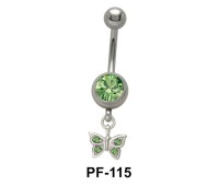 Butterfly n Stone Belly Piercing PF-115