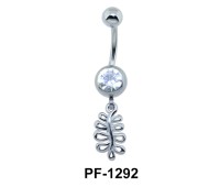 Leaf with Stone Belly Piercing PF-1292