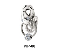 Coiled Snake with Stones Belly Piercing PIP-08