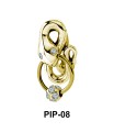 Coiled Snake with Stones Belly Piercing PIP-08