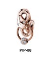 Coiled Snake with Stones Belly Piercing PIP-08