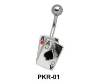 Dual Spade Cards Belly Piercing PKR-01