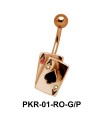 Dual Spade Cards Belly Piercing PKR-01