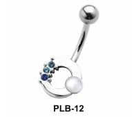 Stone Encrusted Belly Pearls Ring PLB-12