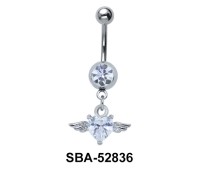Belly Piercing with Winged Heart SBA-52836 