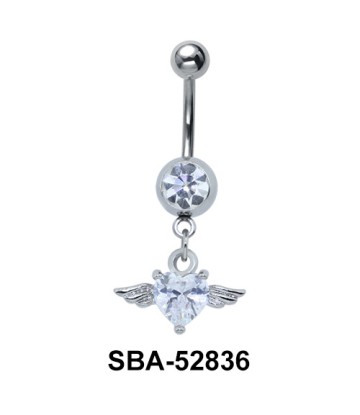 Belly Piercing with Winged Heart SBA-52836 