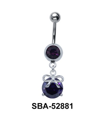 Belly Piercing with Bow on Ball SBA-52881
