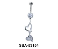 Hearts Shaped Belly Piercing SBA-53154