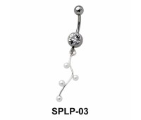 Stone Encrusted Wavy Belly Piercing SPLP-03