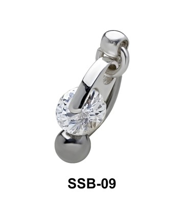 Brilliant Round Stone Belly Piercing SSB-09