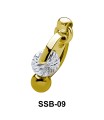 Brilliant Round Stone Belly Piercing SSB-09