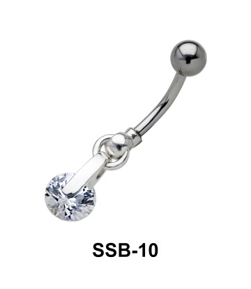 Round Brilliant Stone belly Piercing SSB-10