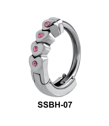 Stone Studded Hearts Belly Huggie SSBH-07