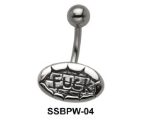 Fuck Engraved Innovative Belly Piercing SSBPW-04