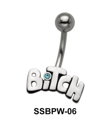 Bitch Scripted Bold Belly Piercing SSBPW-06