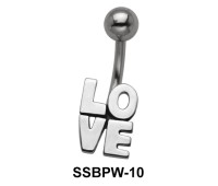 LOVE Scripted Simple Belly Piercing SSBPW-10