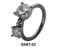 Belly Piercing with Round Cut CZ SSBT-62